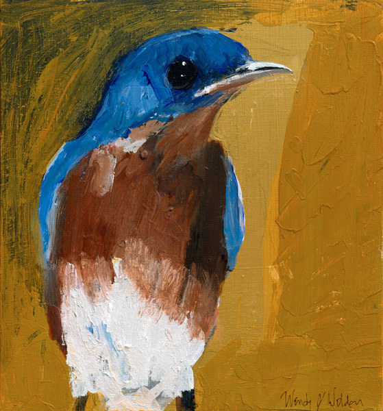 Little Eastern Bluebird, 13 x 12 inches (image), on 17 x 18 inches sheet, edition of 25