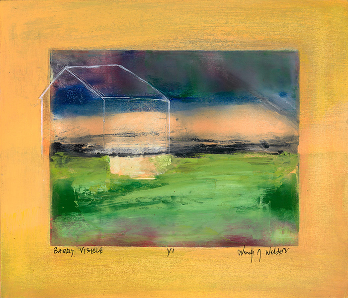 Barely Visible, 12 inches by 14 inches,mounted mixed media monotype SOLD