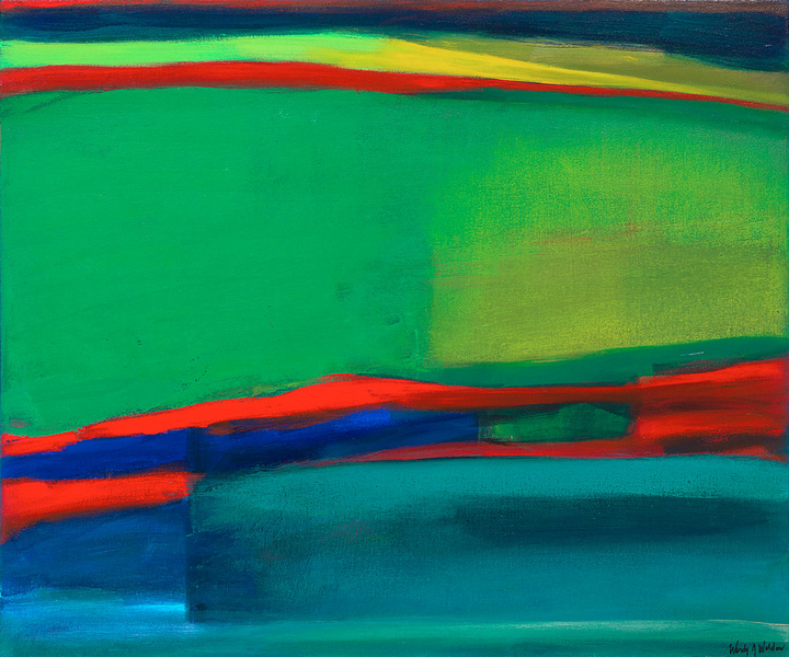 On the Green, 30 inches by 36 inches, acrylic on canvas