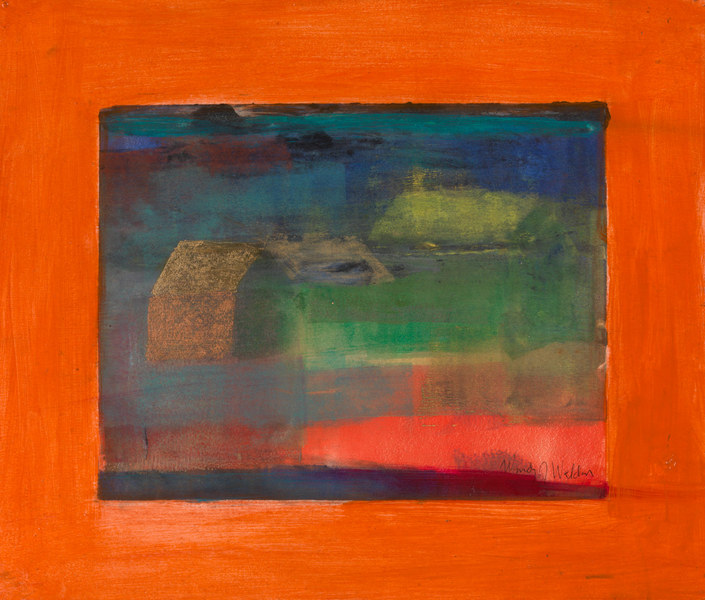 Invisible, 12 by 14 inches, mounted mixed media monotypeSOLD
