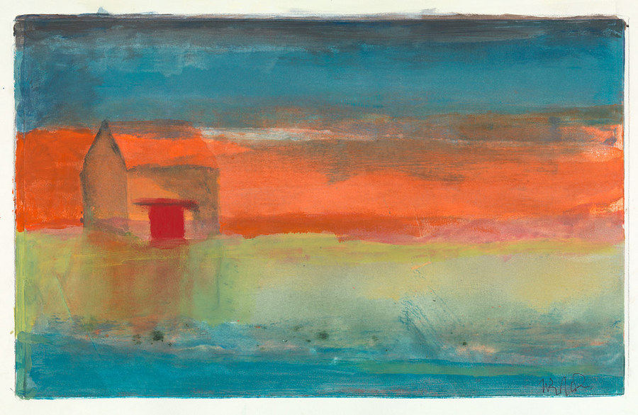 Morning Peace, 10 x 16 inches, mixed media monotype SOLD