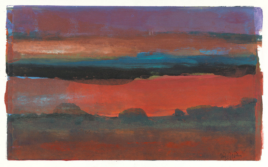 Sunset # 2, 10 x 16 inches,mixed media monotype SOLD