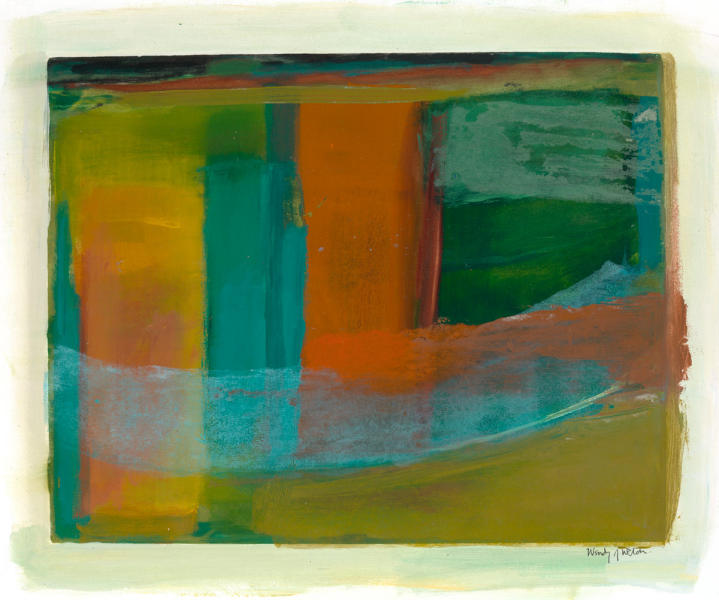 High Tide at Lucy, 18 by 24 image, framed 27 by 31.5, acrylic on paper 