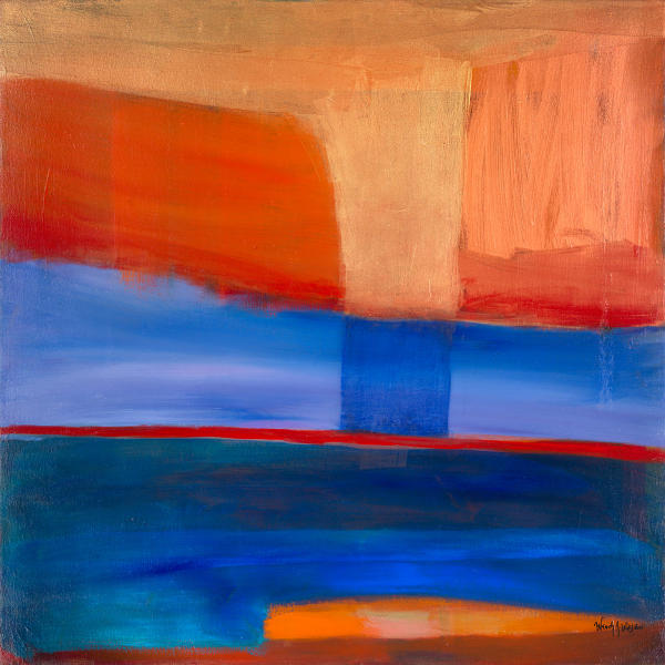 STORM AT LUCY VINCENT	42 X 42 acrylic, mixed metal leaf on canvas	