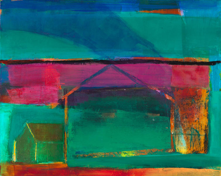 Farm Barns, 16 x 20, acrylic on panel SOLD