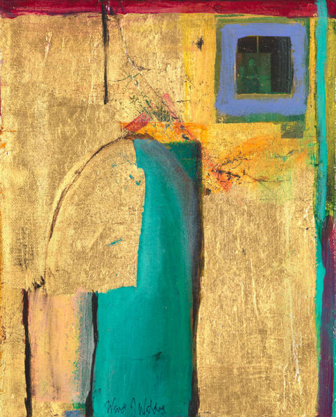 For Mom, 10 x 8, acrylic and gold leaf on canvas