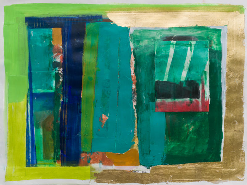 Stand Tall, 22 x 30, acrylic, gold leaf/paper	SOLD