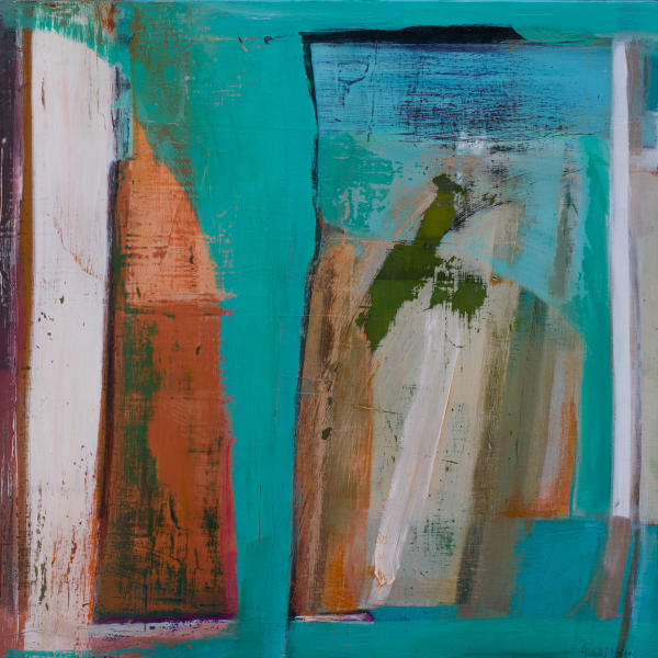 STILLNESS 24 x 24 acrylic and gold leaf on panel SOLD