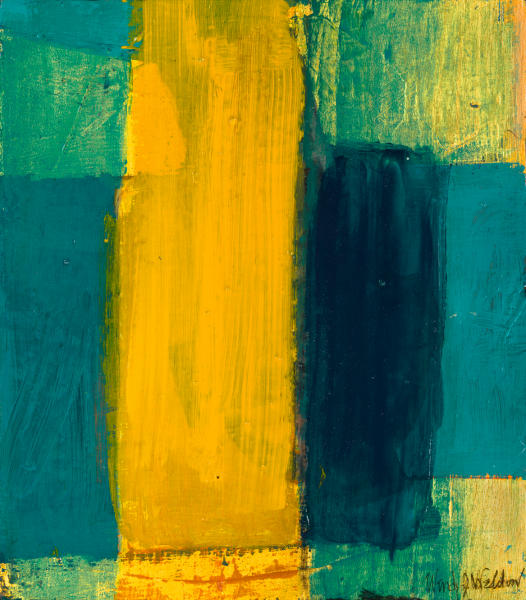 LOOKING FOR PEACE 
10 x 9 inches framed acrylic and gold leaf on panel