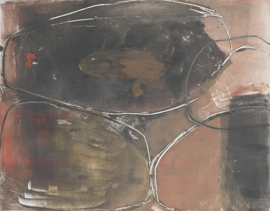 WALL SECTION II 18 x 23 matted mixed media