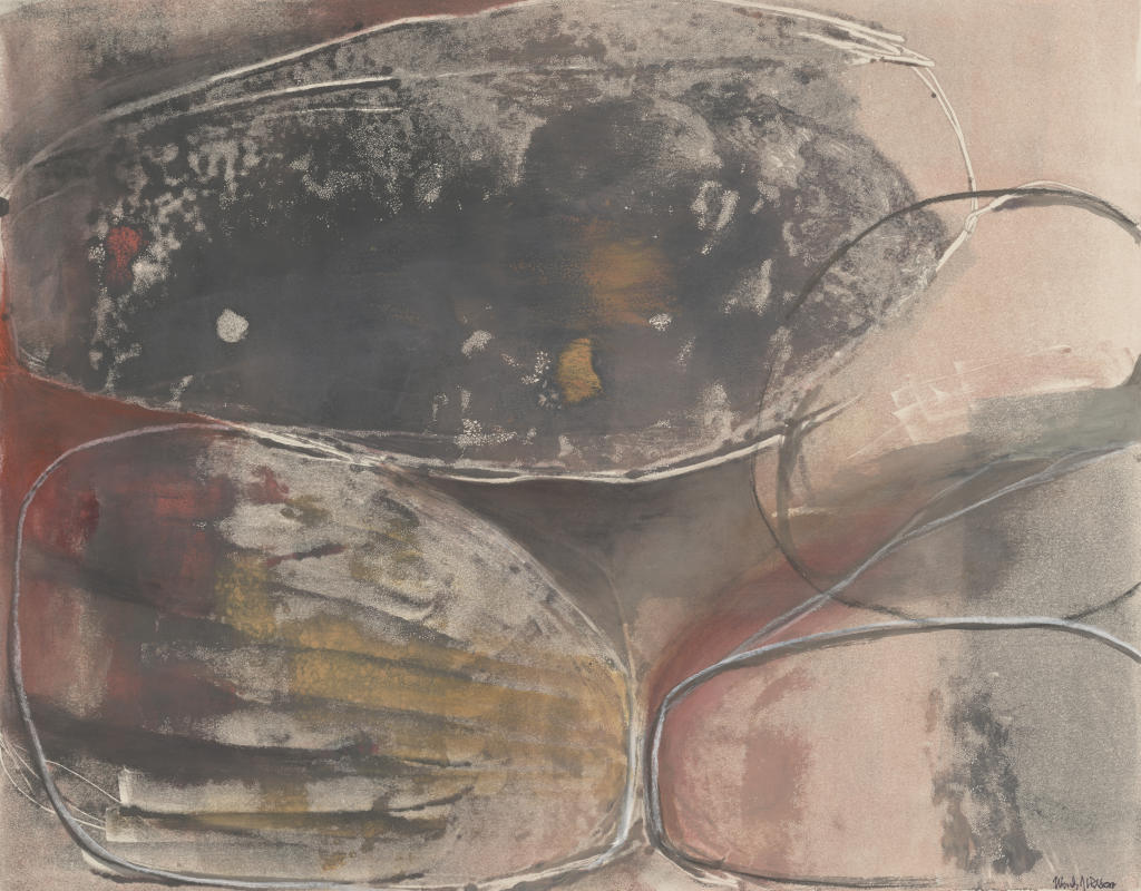 WALL SECTION III 18 x 23  image framed 27 x 32 mixed media  monotype